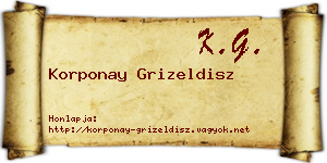 Korponay Grizeldisz névjegykártya